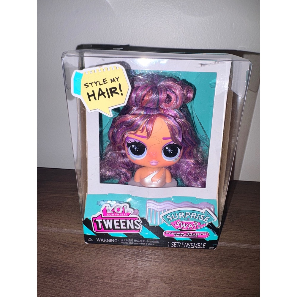 LOL Surprise Tweens Surprise Swap Styling Head Purple Pink Hair New